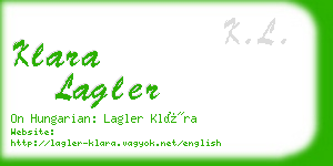 klara lagler business card